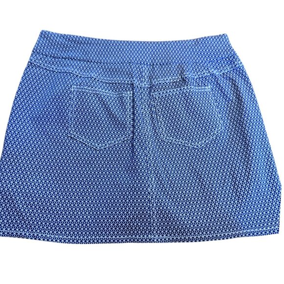 Attire New York Womens Blue Geometric Skort Size 4 Rayon/Nylon/Spandex - Picture 2 of 11